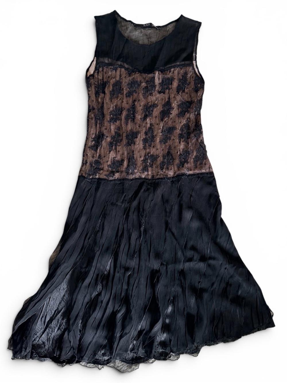 BLACK by Komarov black / nude Lace whimsy Dress S